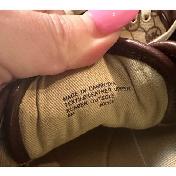 Michael Kors Logo Lace-Up Sneakers Brown Monogram Canvas Size 8M - Picture 11 of 11